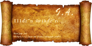 Illés Arikán névjegykártya